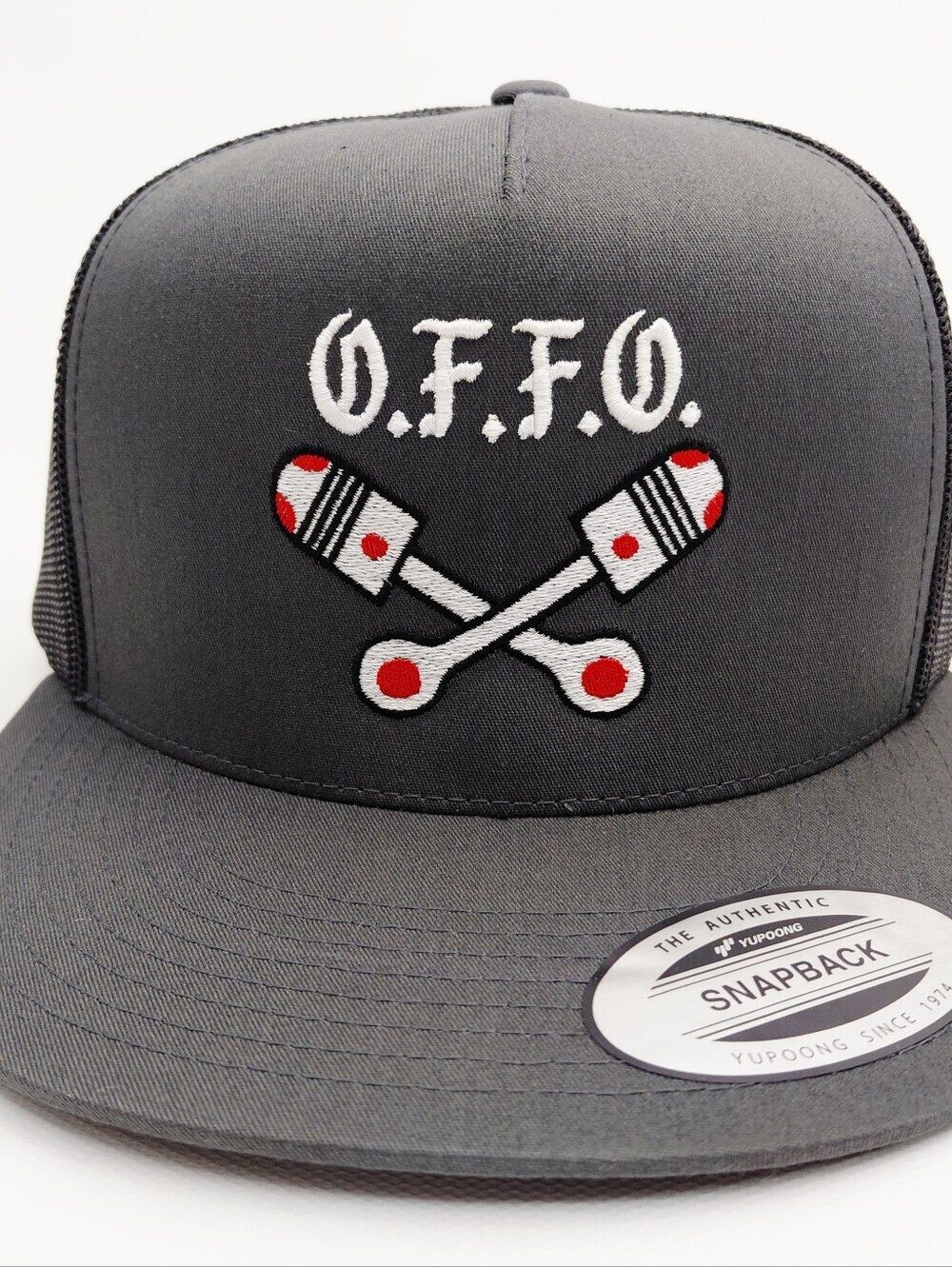 Outlaws MC O.F.F.O. Pistons Direct Embroidery Gray Yupoong Flat Bill Snapback